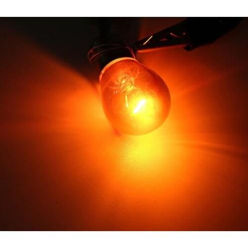 2pcs Chrome Silver Amber Rear Indicator Bulbs 581 1156 PY21W Turn Signal Tail Brake Light 12V Parking Light Bulbs