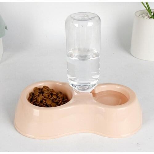 2in1 Dog Bowl Puppy Automatic Water Dispenser Feeder Cat Double Bowls Dishes Pet Food Container Pets Drinker Water Bottle