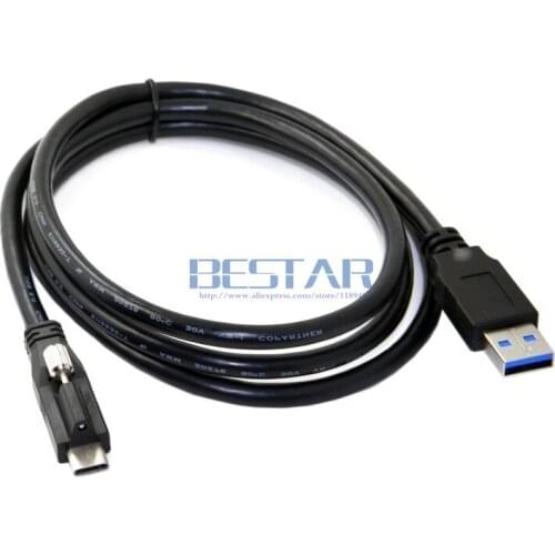 4FT USB 3.1 Type-C Locking Connector to Standard USB 3.0 USB3.0 Data Cable 1.2m With Panel Mount Screw