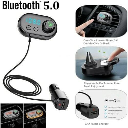 5V2.4A can be loaded with solid aroma core car MP3 Bluetooth player FM launch distribution car magnet bracket New Model LN