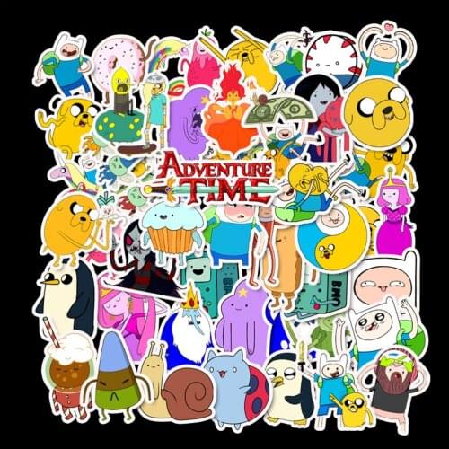 50pcs Adventure Time Cartoon Stickers Decals Design For Laptop Car Helmet Motorcycle DIY Waterproof Stickers Customized