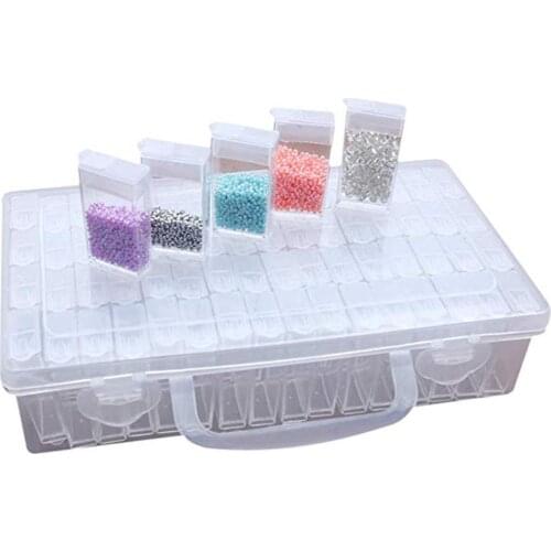 64 Grids Nails Rhinestones Beads DIY Craft Storage Box Case Container Organizer storage case Transparent suitcase