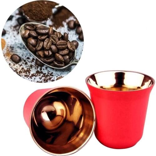 80ml Milk Capsule Mug Dstproof Cover Outdoor Coffee Cups Water Cup Double Wall Stainless Steel Espresso Insulated Coffee Cup