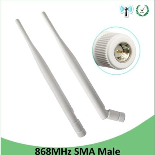 2pcs 868MHz 915MHz Antenna 5dbi SMA Male Connector GSM 915 MHz 868 MHz IOT antena signal repeater antenne waterproof Lorawan