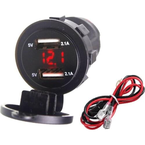 Car Motorcycle 12V Mobile Phone Charger Dual USB 5V 4.2A Charger Socket Adapter Power Socket Voltage Waterproof Accessories