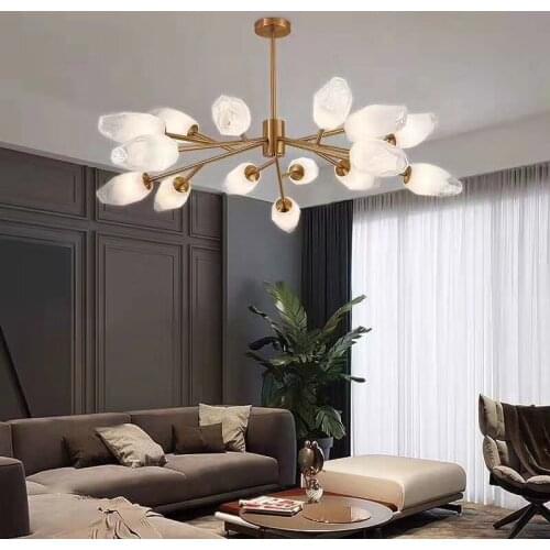 White Glass Lampshade Chandelier Bedroom Lighting Fixtures G9 LED Parlor Hotel Hall Hanglamp 110-220V Loft Deco Suspension Lamp