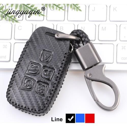 Carbon Key Cover For Jaguar XE XJ XJL XF C-X16 Guitar Land Rover A9 Range Rover Sport Evoque Freelander 2 Discovery Leather Case