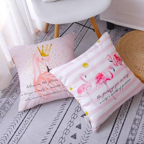 Nordic Style Leaf Plants Birds Flamingo Tropical Pillow Waist Cushion Decorative Pillow Home Decor Sofa Throw Pillows