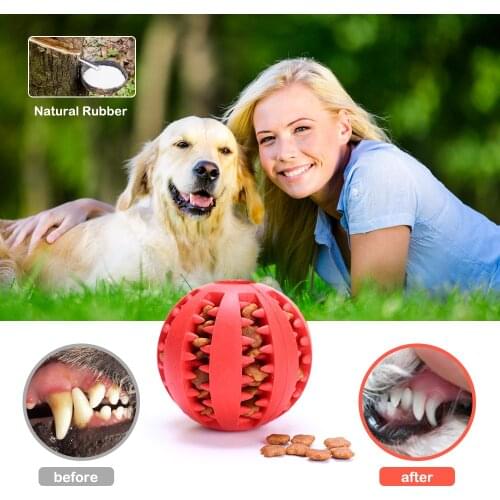 Pet Dog Toys Funny Interactive Elasticity Ball Dog Chew Toy For Dog Tooth Clean Ball Food Extra-tough Rubber Ball Soft