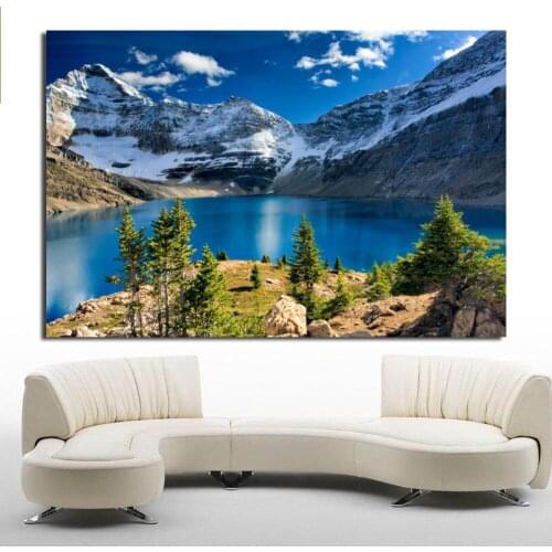 JQHYART Snow Mountain Modern Home Decor Oil Painting Wall Pictures For Living Room Paintings On Canvas No Frame
