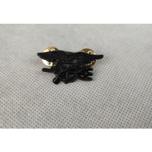 US NAVY SEAL EAGLE ANCHOR TRIDENT MINI MEDAL UNIFORM INSIGNIA BADGE PIN BLACK