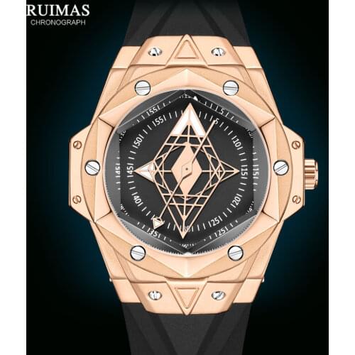 RUIMAS Men Watches Luxury Top Brand Military Sport Wrist Watch for Man Waterproof Silicone Strap Watch Rose Gold Relogio Часы