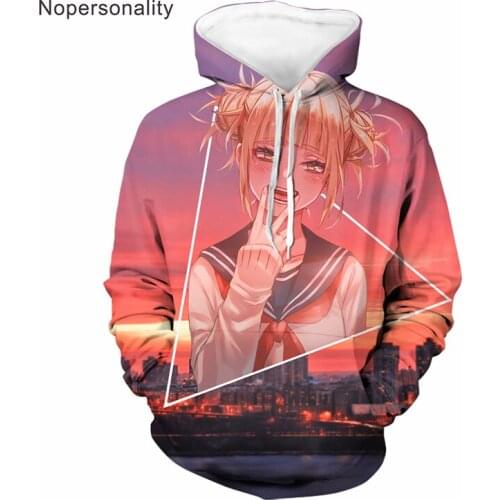 Nopersonality Fashion Women Hoodies My Hero Academia Himaga Toga Anime Sweatshirt Female Brand Hooded Sweatshirt Womens Hoodie