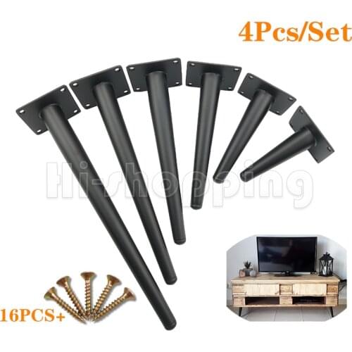 4Pcs/Set Metal Furniture Table Legs for Sofa Cupboard Cabinet Stool Chair Tapered Furniture Leg Feet High 10/12/15/20/25/30/35CM