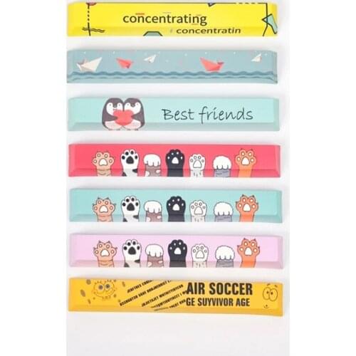 PBT Cartoon Anime Space Bar Cherry Profile Cat Claw Personality Key Cap Sublimation Mechanical Keyboard Keycap