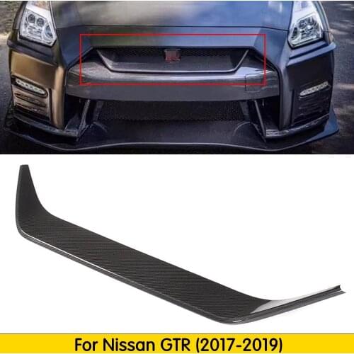 Carbon Fiber Front Grille For Nissan R35 GTR Base Coupe 2 Door 2017 -2019 Glossy Bumper Grill Mesh Trim Tuning Body Kit