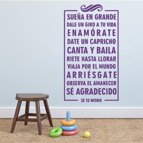 Removable Spanish quotes Wall Decal for Vinyl Office Room Wall Stickers Room decoration Decals Living Room Wallpaper Decor RU472
