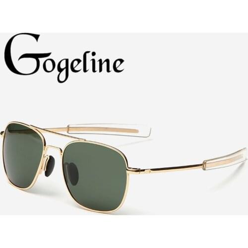 Vintage fashion Polarized Aviation Sunglasses Men luxury Brand Designer Sun Glasses For Male Pilot Sunglasses Gold Metal square