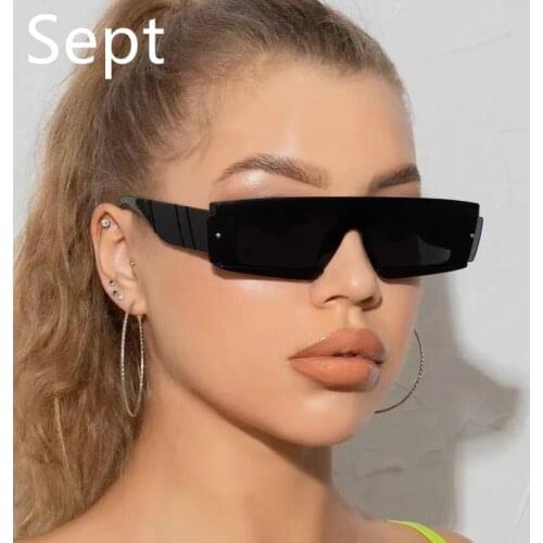 Sept 2021 New One Piece Small Semi-Rimless Sunglasses Unisex Sun Glasses Women Men Goggles Big Frame UV400