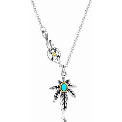 Stainless Steel Japanese Feather Wings Leave Eagle Animal Pendant Necklace Chain Gift For Him