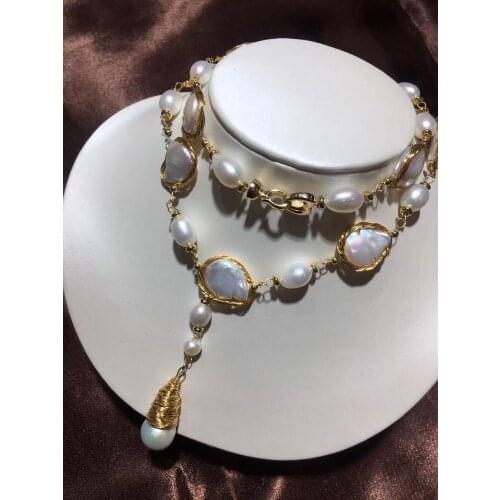 Fine Jewelry Natural Fresh Water Baroque Peals Necklaces for Women Fine Pearls Necklaces