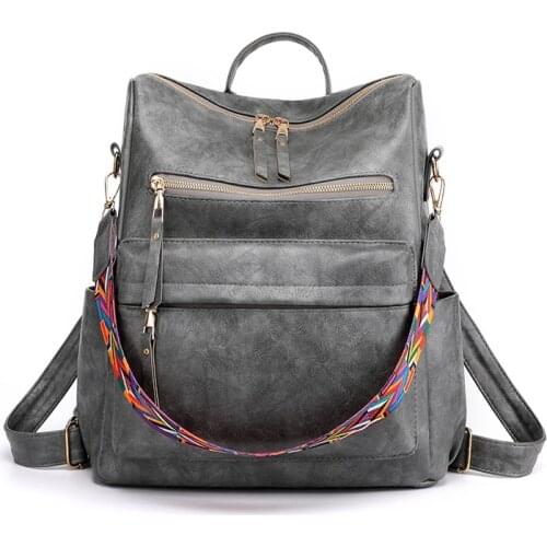 Retro PU Backpack Suede Teenager Women Backpack European and American Two Ways Wear Designer Womens Backpack
