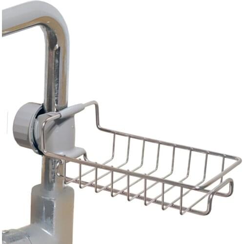 1PCS Stainless Steel Faucet Storage Racks Adjustable Sink Rag Sponge Draining Rack Kitchen Bathroom Soap Storage Holders Shelves