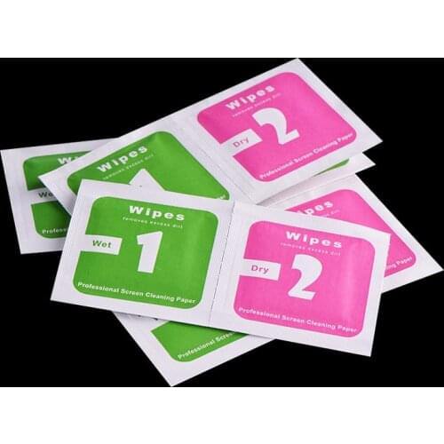 100pcs/set=50*Wet+50*Dry Camera Lens LCD Screens Dust Removal Wet Dry Cleaning Cloth LCD Wipes Papers for camera for phone #10