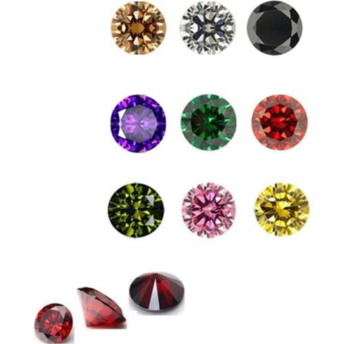 Wholesale 100PCS 5-12MM Jewellery Findings Shiny Round Cubic Zirconia CZ Stones Beadings Settings Crystal Jewelry Discount
