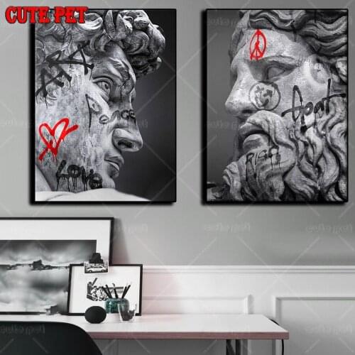 Greek Statue Plaster Sculpture Diamond Painting David DIY 5D Cross Stitch Full Square Round Diamond Embroidery Mosaic Decor 2PCS