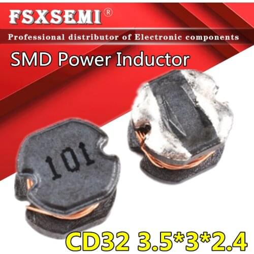 20pcs/lot CD32 SMD power inductor 3.5*3*2.4MM 1UH 2.2UH 3.3UH 4.7UH 10UH 22UH 33UH 47UH 68UH 100UH 220UH 2R2 3R3 4R7 680
