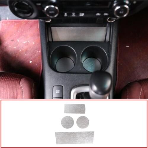 For 2015-2020 Toyota Hilux Aluminum Alloy Car Cup Holder Cover Mat Trim Interior Modification Accessories 4 Pcs