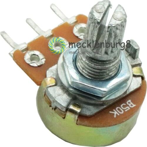 5 pieces. 50K Ohm 3PIN 3 pin 3 Terminal Linear Cone rotary potentiometer 50KB B50K pot