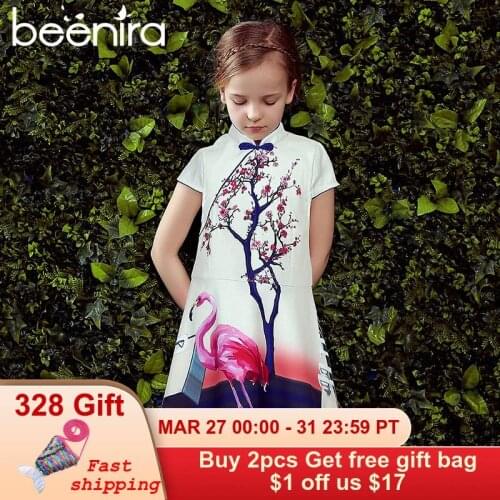 Beenira Girls Dresses 2020 New Brand European And American Style Children Cheongsam Sleeveless Design For 4-14Y Princess Dress