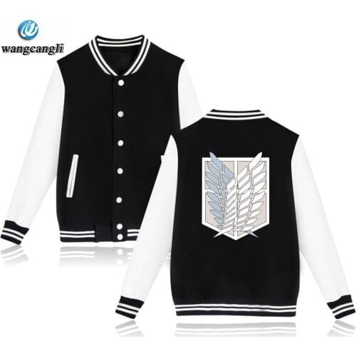 Attack on Titan Baseball Jacket Uniform Coat Shingeki No Kyojin Survey Corps Sweatshirt Cosplay Costume Hoodie Brand Clothes