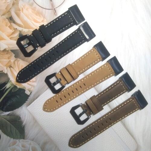 Fenix 6 6X Pro/Sapphire Wristband QuickFit 22mm Leather Watch Band Strap for Garmin Fenix 5X/Quatix 5/Forerunner 935/Instinct