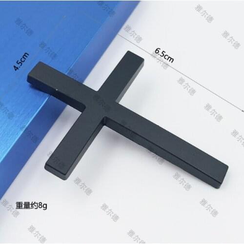 Black Metal 3D Cross Crucifix Car Trunk Rear Fender Emblem Badge Decal Stickers