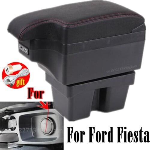 For Ford Fiesta 2009-2017 armrest box central Store Centre Console box with cup holder 2010 2011 2012 2013 2014 2015 2016
