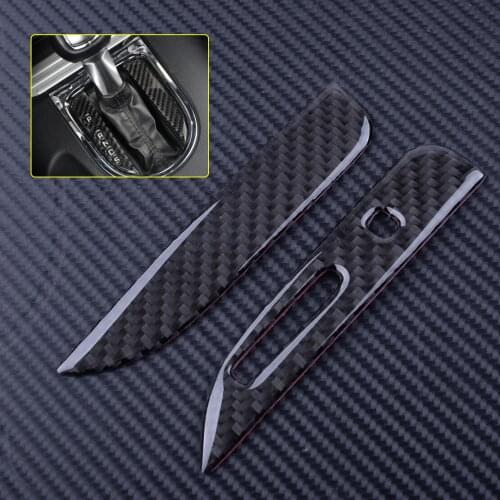 DWCX Black Carbon Fiber Interior Gear Shift Position Panel Cover Trim Strip Fit for Ford Mustang 2015 2016 2017 2018