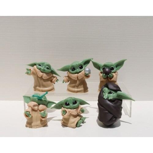 6piece Baby Yoda Grogu Action Figure Toys Yoda Baby Action Toys Star Wars Mando Figuras Hot Kids Toys