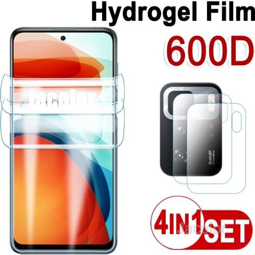 Hydrogel Film For Xiaomi Poco X3 GT 2PCS Safety Film+2PCS Cam Glass Xiomi POCOX3GT X3BT Screen Protector Water Gel Soft Film HD