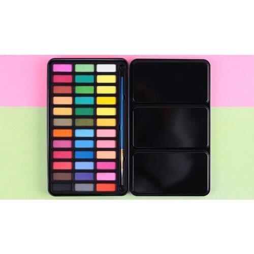 Gouache paint art painting Watercolor Paint Set Portable Metal Box Water Color Brush School Kids Professional Art Supplies