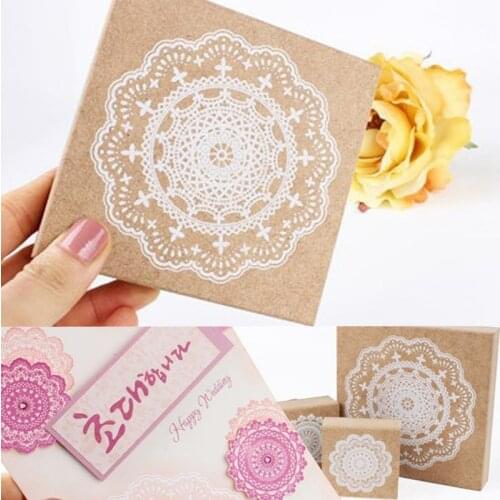 1pc Big Size Lace Wood Rubber Stamp DIY Scrapbook Diary Decoration Round Lace Wooden Stamp Handmade Craft