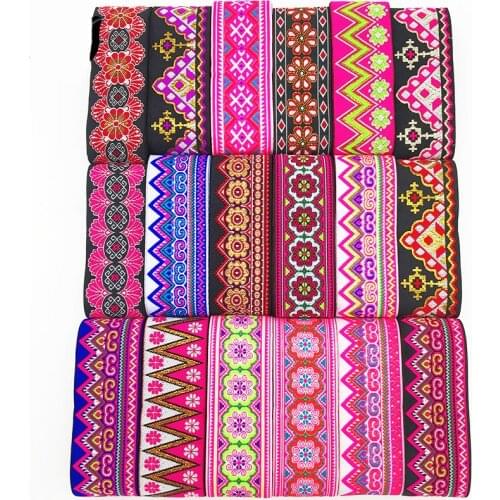 HOT Mix Crown Design Style 50MMX8yards Handmade Embroidery lace Woven Jacquard Ribbon Trims For Clothing Straps Accessory