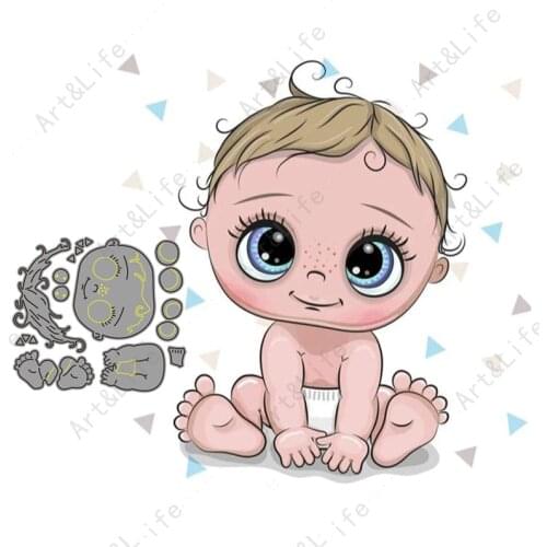 Lovely Cute Baby Boy New Metal Cutting Dies Crafts Stencils for Scrapbooking Album Paper Cards Embossing Stamps and Dies