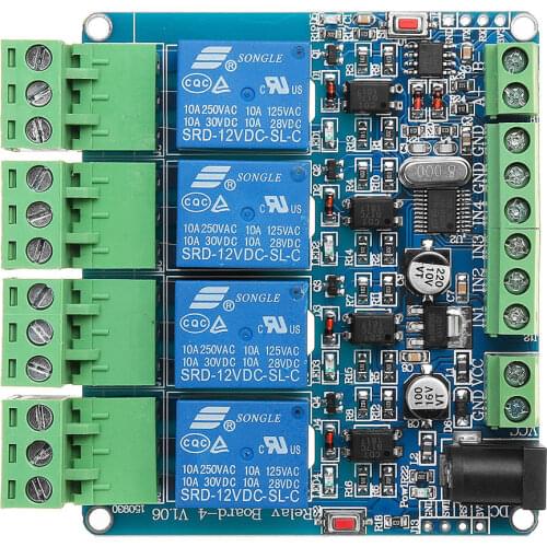 Modbus RTU 4 Channel Relay Module 4CH Input Optocoupler Isolation RS485 MCU For Arduino