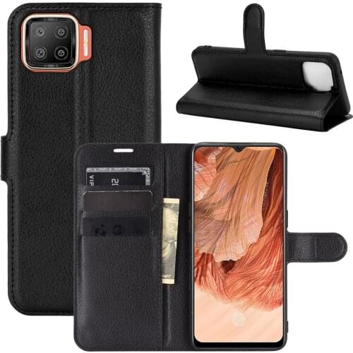 Fashion Wallet PU Leather Case Cover For OPPO F17/OPPO A73 4G Flip Protective Phone Back Shell With Card Holders