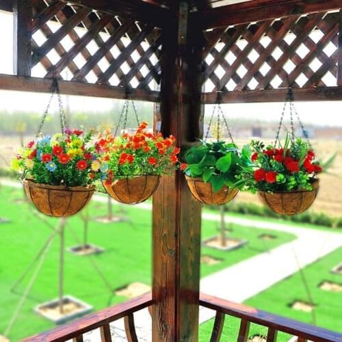 Wall hanging flower basket simulation flower suit wall hanging plastic false flower living room indoor wall decoration hanging