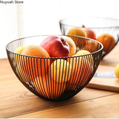 Nordic Minimalist Iron Art Living Room Fruit Basket Creative Drain Basket Fruit Bowl Snack Tray Living Room Storage Basket