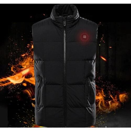 2020 NEW Smart Heating Vest Mens USB Electric Heating Vest Heating Vest Constant Temperature Down Cotton Warm Vest Heating Suit